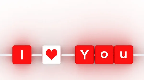 I love You text on red dices. Love, romance and happy valentine concept. — ストック写真