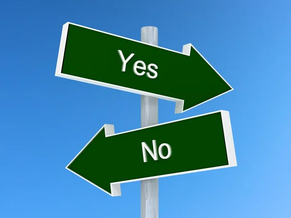 Yes vs no sign. Yes or no choice concept — Stock fotografie