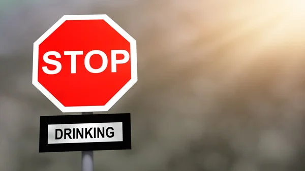 Stop drinking problem sign. Prevention and cure alcohol addiction problem concept. — Stok fotoğraf