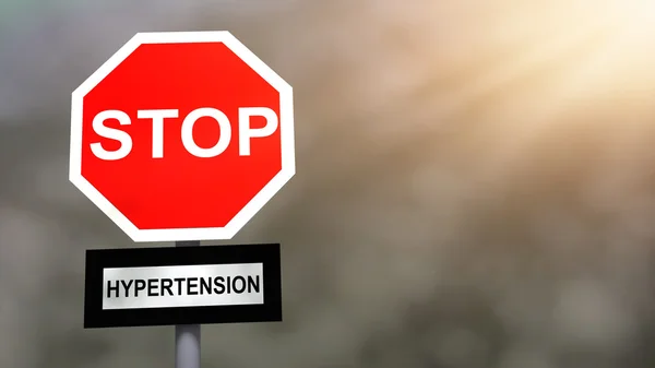 Stop hypertension problem sign. Prevention and cure high blood preasure problem concept. — Stock fotografie