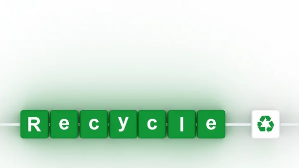 Recycle op dobbelstenen. Ecologische en groene concept. — Stockfoto