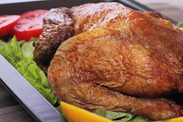 Whole roasted chicken. Meat meal. Food sources of protein
