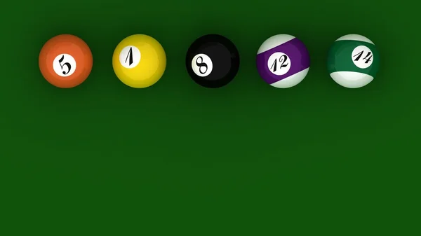 Billiard game balls on billiard table — Stock Photo, Image