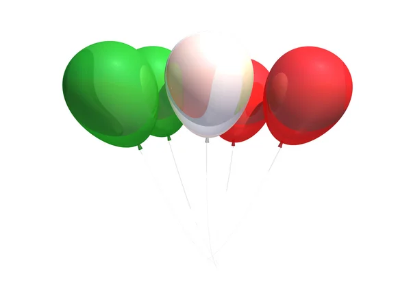 Flag of Italy balloons isolated on white background. — Stock Photo, Image