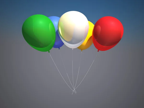 Kolorowe balony na tle nieba. — Zdjęcie stockowe