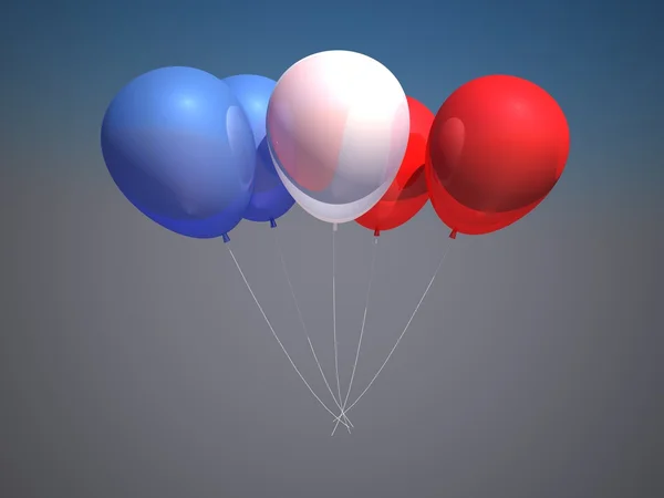 Bandera de Francia globos en el fondo del cielo . — Foto de Stock