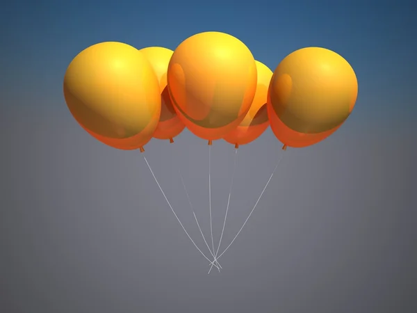 Żółty balony na tle nieba. — Zdjęcie stockowe