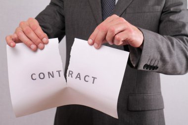 Sözleşme yakın kırma iş adamı. Sözleşmesinin feshi