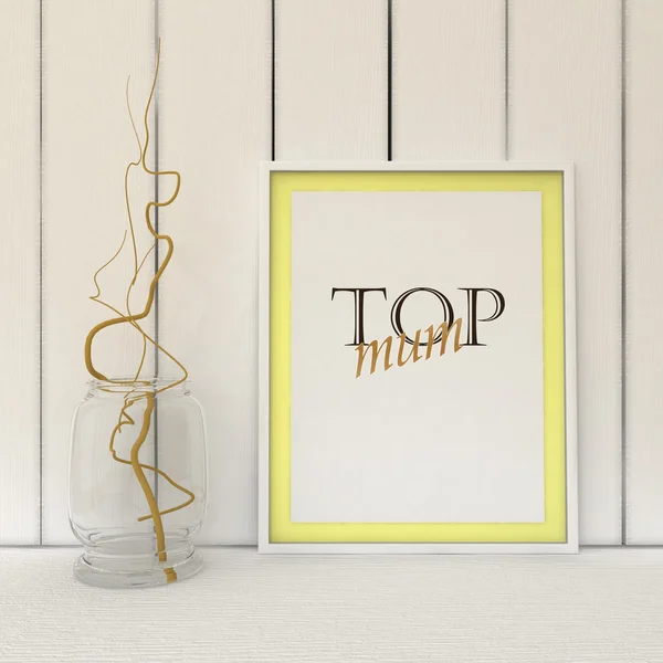 Cartaz de motivação Top Mum. Citação inspiradora. Aniversário de Natal presente ideia para a mãe. Presente do dia da mãe. Decoração de casa. Conceito familiar — Fotografia de Stock