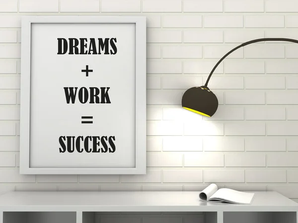 Motivation words  Dreams ,Work , Success . Office Inspirational quotation. Going forward, Self development, Grow, Change, Life, Happiness concept. Scandinavian style — 图库照片