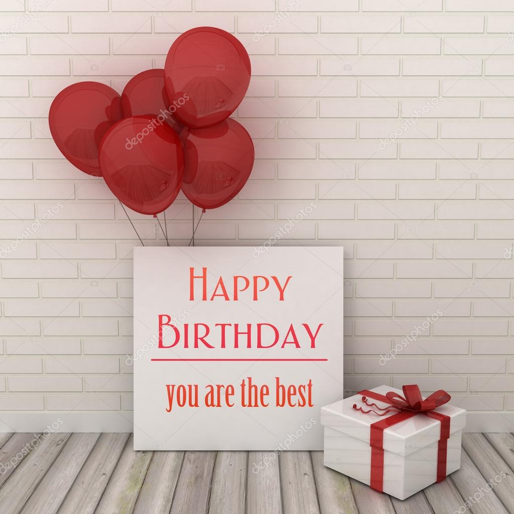 Affiche De Carte De Voeux Joyeux Anniversaire Vous Etes Le Meilleur Cadre Photo Avec Ballons Et Coffret Cadeau Motivation Citation Inspirante Photographie Glisic Albina C