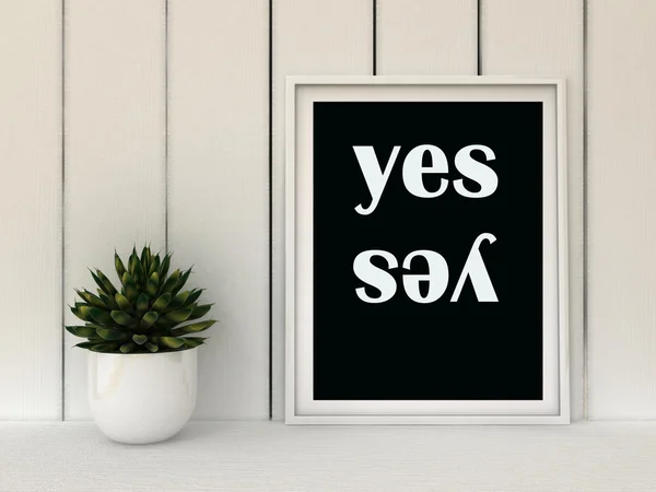 Motivational Inspirational quote Say Yes. Changes, Choice concept,  Success concept. Scandinavian style home interior decoration. — Stock Photo, Image