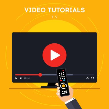 Video tutorials üstünde Tv simgesi kavramı