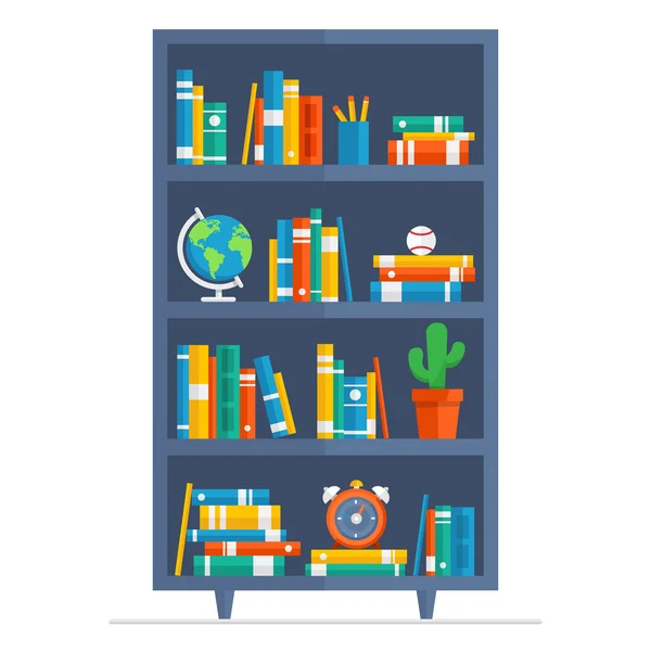 Bookcase Cartoon illustration — Stock Vector
