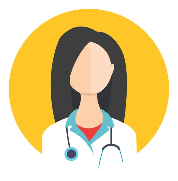 Female doctor avatar icon — Stock Vector