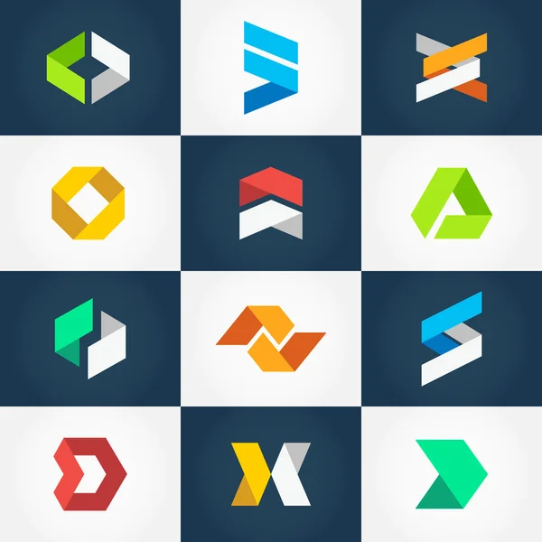 Minimalistic Origami Logo Collection — Stock vektor