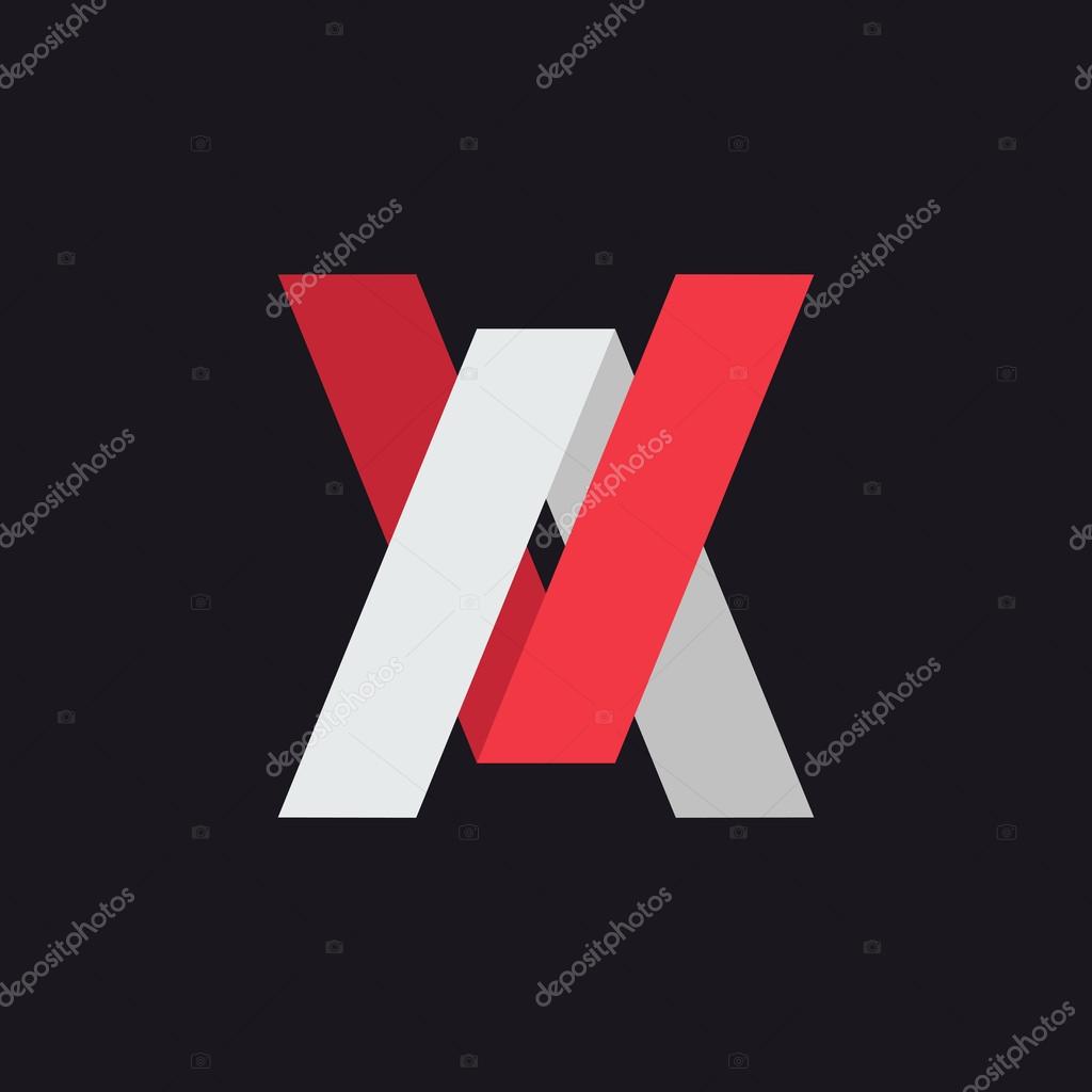 V A Letter logo design vector template. Graphic alphabet symbol for corporate business identity. Origami infinity cross ribbon logotype. Vector element