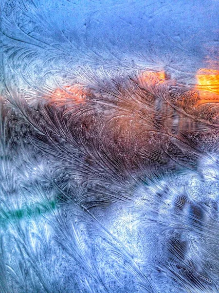 Kreslení na prosklené zimní ráno — Stock fotografie