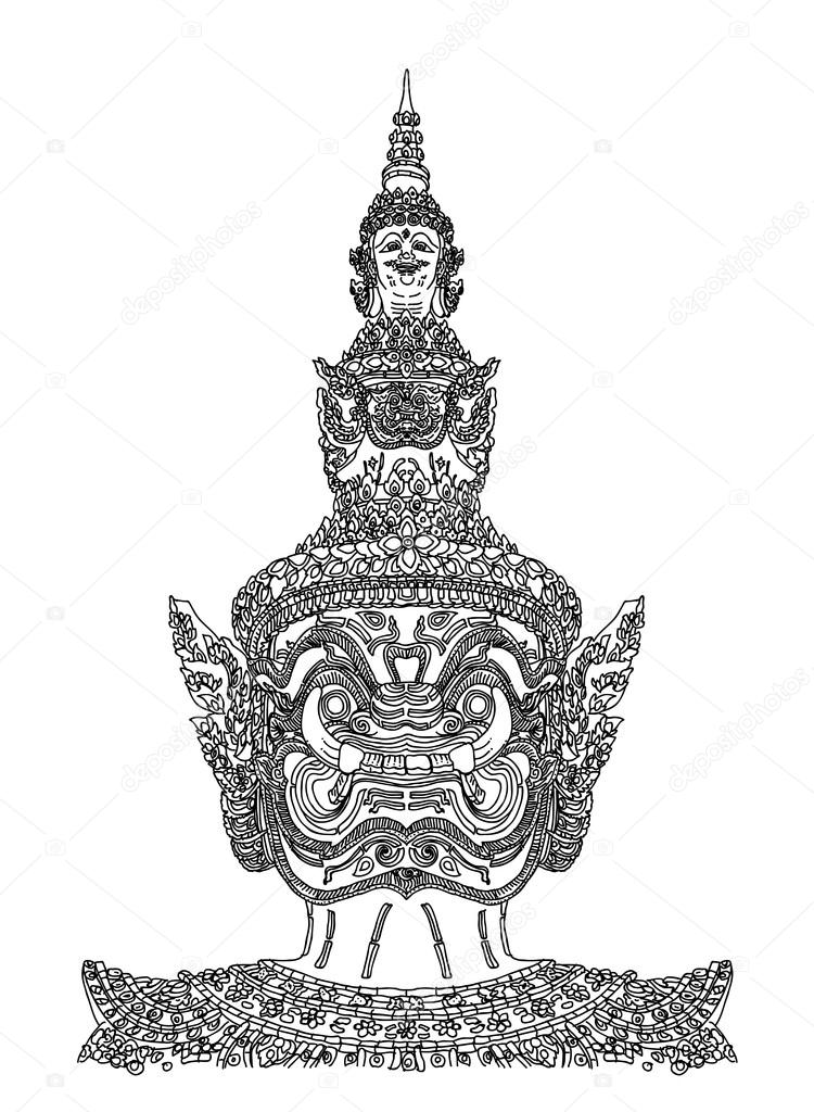vector of Thai giant drawing — Stock Vector © poonotsuke #102006896