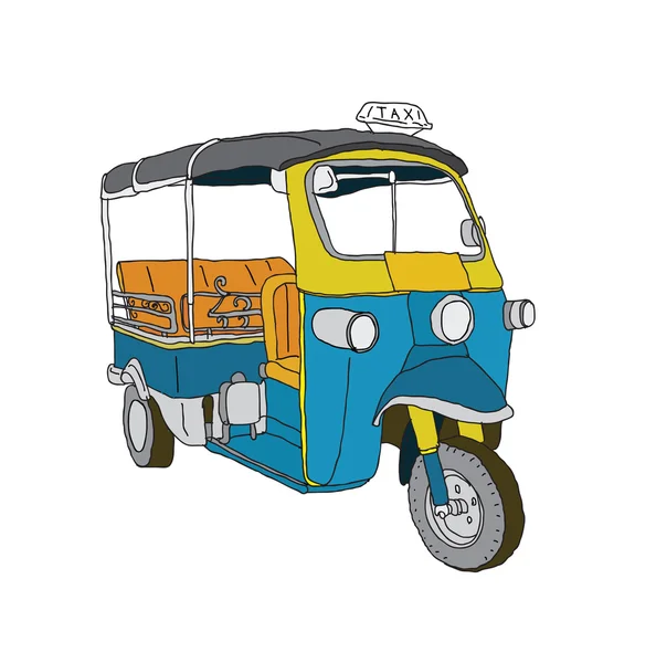 Tuk Tuk in Bangkok in Thailand — Stockvector