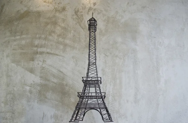 Эйфелева башня на бетонном фоне — стоковое фото