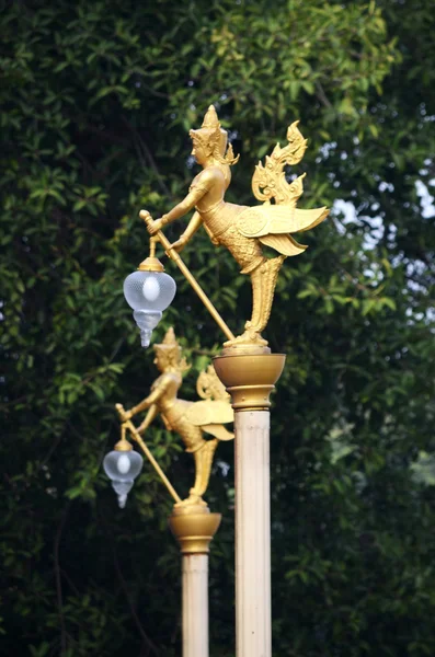 Golden angel electric pole — Stock Photo, Image