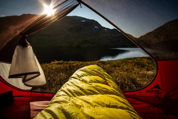 Sonnenaufgang Aus Dem Schlafsack — Stockfoto