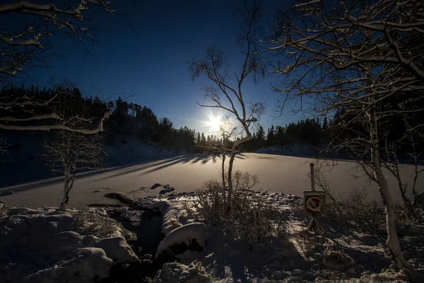 Solig Vinterdag Bergen Norge — Stockfoto