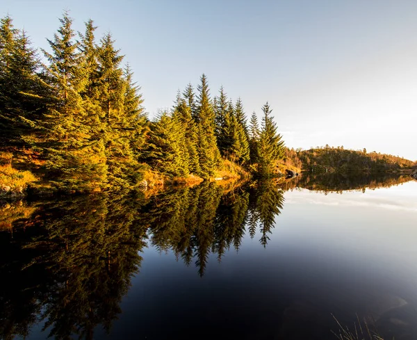 Paesaggio Autunnale Riva Lago — Foto Stock