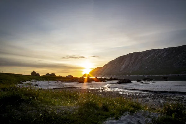 Sonnenuntergang Vetvika Norwegen — Stockfoto