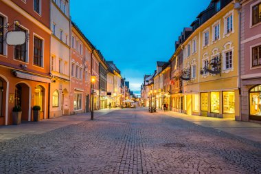 Fussen town at night in Bavaria, Germany clipart