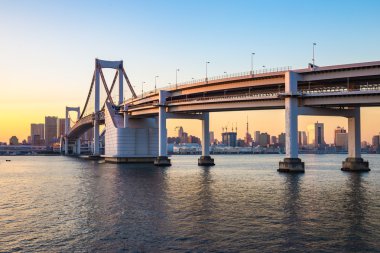 Tokyo siluetinin görünümünden Odaiba