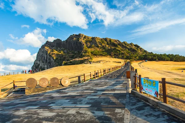 Görünümünü Seongsan Ilchulbong dağ Jeju Adası, Güney Kore