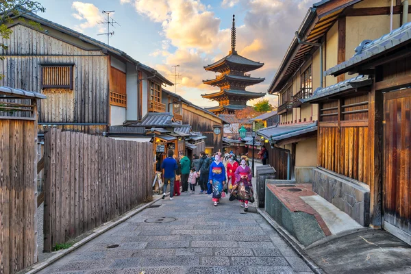 Yasaka pagoda z starożytnej ulicy Kyoto w Japonii — Zdjęcie stockowe