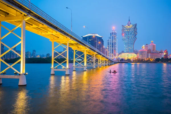 Casino Building skyline notte a Macao — Foto Stock