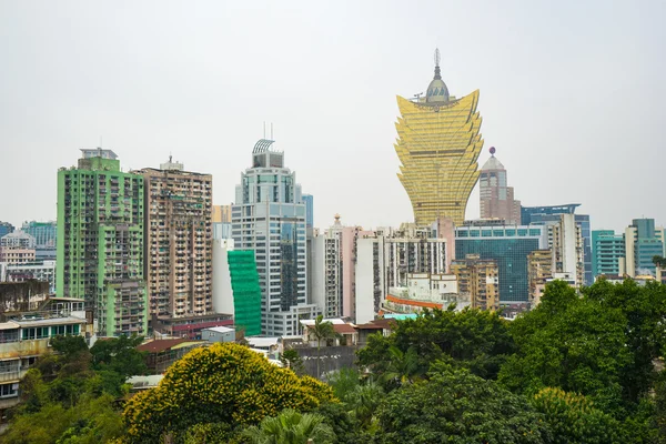 Linha do horizonte da paisagem urbana de Macau e marco na China — Fotografia de Stock