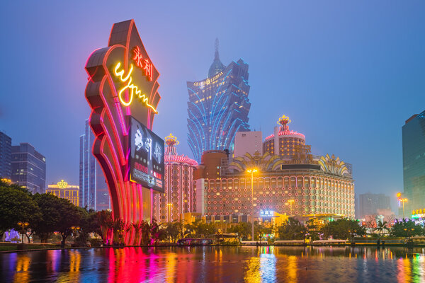 Casino Building skyline night in Macau