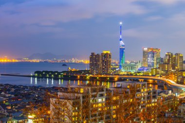 Görünüm Skyline Hakata Fukuoka, Japonya