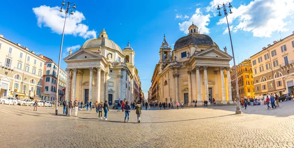 Panorama view of the Piazza Del Popolo — Stock Photo, Image