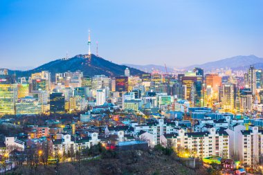 Güney Kore'deki Seoul şehir manzarası