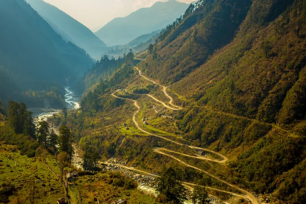 Valle de Chopta en Sikkim del Norte, India — Foto de Stock