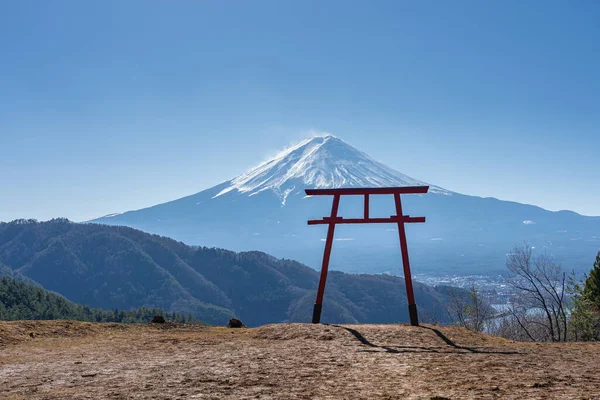 Monte Fuji Con Puerta Torii Kawaguchiko Japón — Foto de Stock