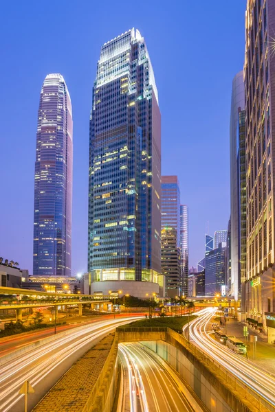 The central district landmark of Hong Kong with the IFC tower. — Stock Photo, Image