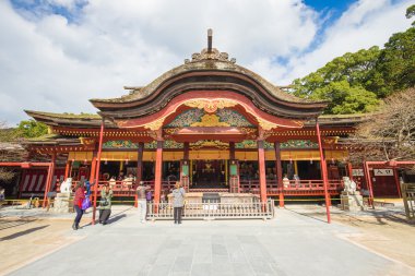 Fukuoka, Japonya - 2 Aralık: Dazaifu tapınak Fukuoka, Japonya üzerinde