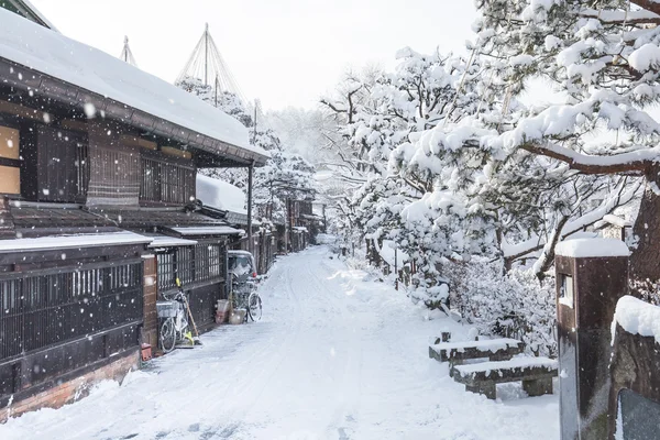 Zima v Takayama, Japonsko cestovní sightseeing — Stock fotografie