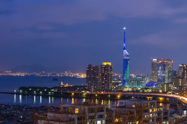 Paesaggio urbano di Fukuoka nel nord Kyushu, Giappone — Foto Stock