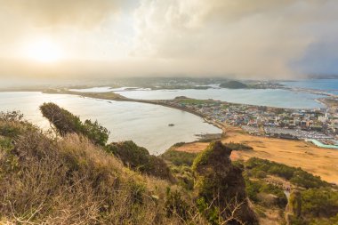 Songsan Ilchulbong bakış Jeju Adası, Güney Kore.