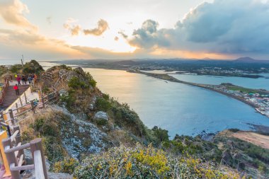 Songsan Ilchulbong bakış Jeju Adası, Güney Kore.