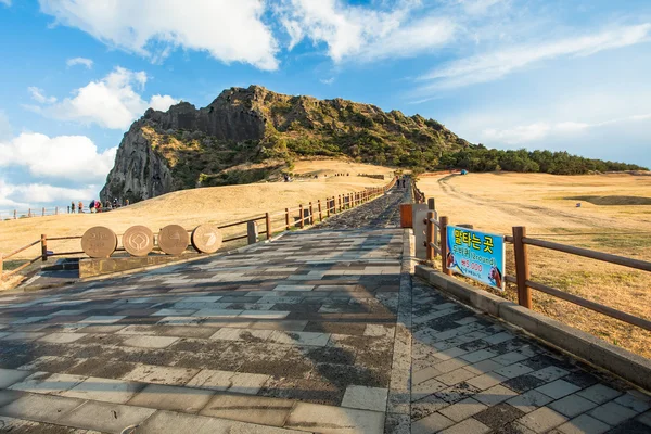 Punktu widzenia Songsan Ilchulbong w Jeju island, South Korea. — Zdjęcie stockowe