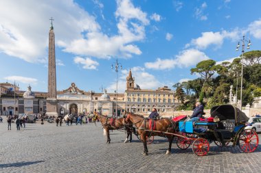 Roma 'daki Piazza del Popolo, İtalya